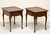 SOLD - GLOBE Mid 20th Century Mahogany Georgian Style End Side Tables - Pair