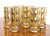 CULVER Mid 20th Century Vintage "Pisa" Crackled 22k Gold Highball Glasses - Set of 8