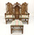 Mid 20th Century Walnut Spanish Baroque Style Dining Chairs - Set of 6