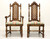 Mid 20th Century Walnut Spanish Baroque Style Dining Chairs - Set of 6