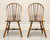 SOLD - HALE Mid 20th Century Solid Oak Windsor Dining Side Chairs - Pair C