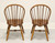 SOLD - HALE Mid 20th Century Solid Oak Windsor Dining Side Chairs - Pair C