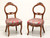 Antique Early 20th Century Walnut Victorian Balloon Back Side Chairs - Pair