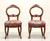 Antique Early 20th Century Walnut Victorian Balloon Back Side Chairs - Pair