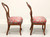 Antique Early 20th Century Walnut Victorian Balloon Back Side Chairs - Pair