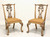 Late 20th Century Carved Chippendale Dining Side Chairs - Pair