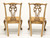 Late 20th Century Carved Chippendale Dining Side Chairs - Pair