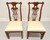SOLD - HARDEN Solid Cherry Chippendale Style Straight Leg Dining Side Chairs - Pair B