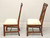 SOLD - HARDEN Solid Cherry Chippendale Style Straight Leg Dining Side Chairs - Pair A