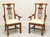 SOLD - HARDEN Solid Cherry Chippendale Style Straight Leg Dining Armchairs - Pair