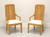 BERNHARDT Caned Burl Maple Contemporary Dining Armchairs - Pair