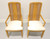 BERNHARDT Caned Burl Maple Contemporary Dining Armchairs - Pair