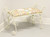 Vintage Wrought Iron White Painted Vanity Bench