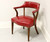 SOLD - HICKORY CHAIR Mid 20th Century Red Faux Leather Library / Office Chair - B