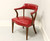 SOLD - HICKORY CHAIR Mid 20th Century Red Faux Leather Library / Office Chair - A