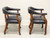 SOLD - GORDON'S Late 20th Century Leather Game Chairs on Casters - Pair B