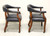 SOLD - GORDON'S Late 20th Century Leather Game Chairs on Casters - Pair A