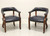 SOLD - GORDON'S Late 20th Century Leather Game Chairs on Casters - Pair A