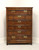 SOLD - THOMASVILLE Mystique Walnut Parquetry Asian Influenced Chest of Drawers