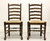 SOLD - Mid 20th Century Ladder Back Side Chairs with Rush Seats - Pair B