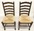 SOLD - Mid 20th Century Ladder Back Side Chairs with Rush Seats - Pair A