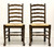 SOLD - Mid 20th Century Ladder Back Side Chairs with Rush Seats - Pair A