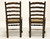 SOLD - Mid 20th Century Ladder Back Side Chairs with Rush Seats - Pair A