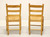 SOLD - Mid 20th Century Oak Ladder Back Side Chairs with Rush Seats - Pair A