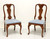 SOLD - Late 20th Century Cherry Queen Anne Style Dining Side Chairs - Pair B