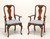 SOLD - Late 20th Century Cherry Queen Anne Style Dining Armchairs - Pair