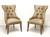 SOLD - BERNHARDT Opus XIX Tufted Dining Side Chairs - Pair A