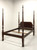 SOLD - COUNCILL CRAFTSMEN Mahogany Chippendale Queen Size Rice Carved Four Poster Bed