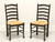 SOLD - Mid 20th Century Ladder Back Side Chairs with Rush Seats - Pair C