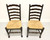 SOLD - Mid 20th Century Ladder Back Side Chairs with Rush Seats - Pair C