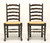 SOLD - Mid 20th Century Ladder Back Side Chairs with Rush Seats - Pair C