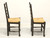 SOLD - Mid 20th Century Ladder Back Side Chairs with Rush Seats - Pair C