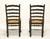 SOLD - Mid 20th Century Ladder Back Side Chairs with Rush Seats - Pair C