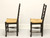 SOLD - Mid 20th Century Ladder Back Side Chairs with Rush Seats - Pair C