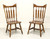 SOLD - TEMPLE STUART Rockingham Maple Windsor Cattail Dining Side Chairs - Pair A