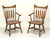 SOLD - TEMPLE STUART Rockingham Maple Windsor Cattail Dining Armchairs - Pair