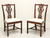 WELLINGTON HALL Mahogany Chippendale Straight Leg Dining Side Chairs - Pair B