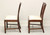 WELLINGTON HALL Mahogany Chippendale Straight Leg Dining Side Chairs - Pair B