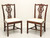 SOLD - WELLINGTON HALL Mahogany Chippendale Straight Leg Dining Side Chairs - Pair B