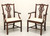 SOLD - WELLINGTON HALL Mahogany Chippendale Straight Leg Dining Armchairs - Pair B