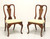SOLD - HICKORY CHAIR Amber Mahogany Queen Anne Dining Side Chairs - Pair C