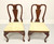 SOLD - HICKORY CHAIR Amber Mahogany Queen Anne Dining Side Chairs - Pair B