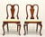SOLD - HICKORY CHAIR Amber Mahogany Queen Anne Dining Side Chairs - Pair B