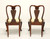 SOLD - HICKORY CHAIR Amber Mahogany Queen Anne Dining Side Chairs - Pair B