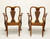 SOLD - HICKORY CHAIR Amber Mahogany Queen Anne Dining Armchairs - Pair