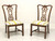 DREXEL HERITAGE Mahogany Chippendale Straight Leg Dining Side Chairs - Pair B